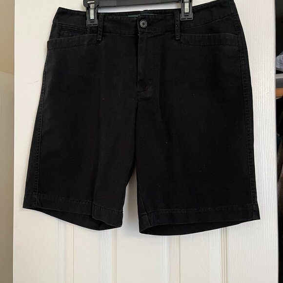 Women's Shorts Lauren Ralph Lauren 6 Bermuda Black Mid Rise Casual - Picture 2 of 12